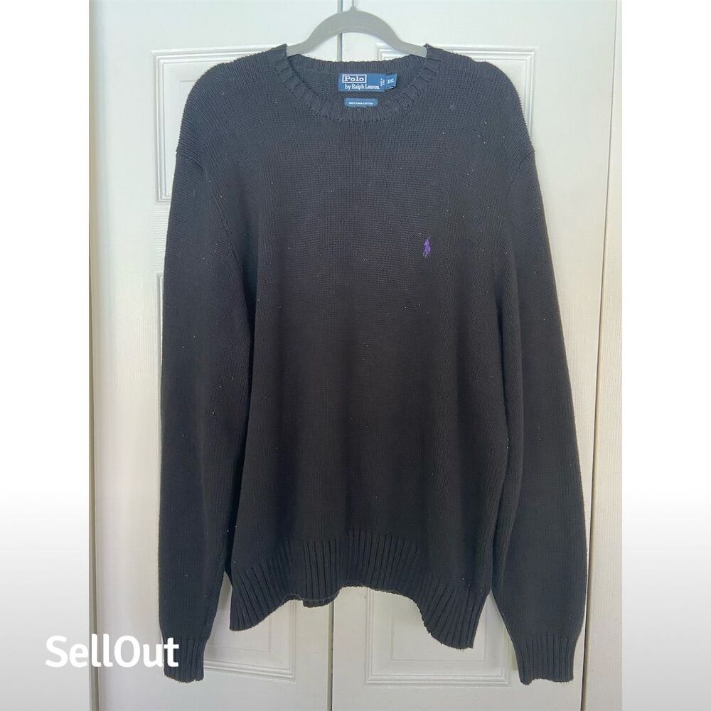 Polo Ralph Lauren Men's 2XL Black Crewneck Pullover Sweater Long Sleeve